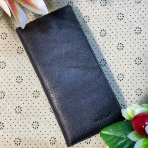 Long Leather Wallet  - Black